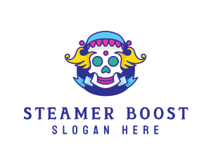 Colorful Skull Costume logo design