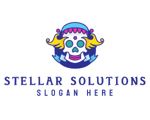 Colorful Skull Costume logo design