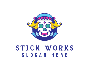 Colorful Skull Costume logo design