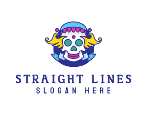 Colorful Skull Costume logo design