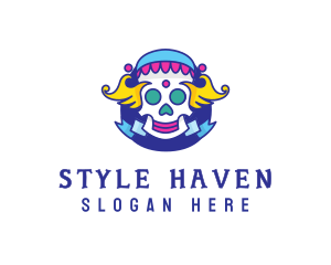 Colorful Skull Costume logo design