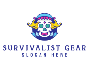 Colorful Skull Costume logo design