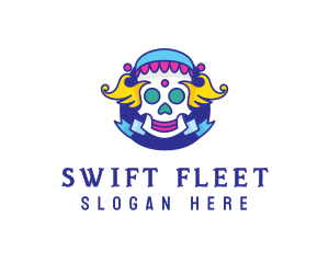 Colorful Skull Costume logo design