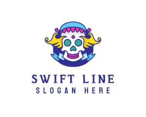 Colorful Skull Costume logo design