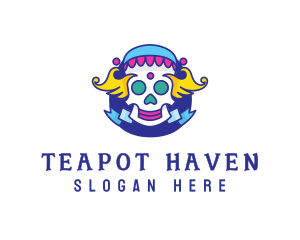 Colorful Skull Costume logo design