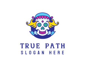 Colorful Skull Costume logo design