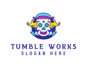 Colorful Skull Costume logo design