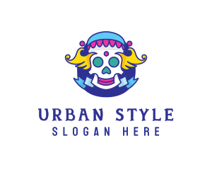 Colorful Skull Costume logo design