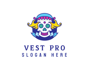 Colorful Skull Costume logo design