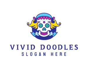 Colorful Skull Costume logo design