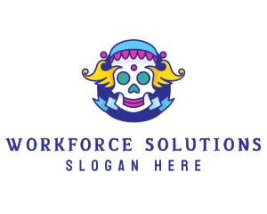 Colorful Skull Costume logo design