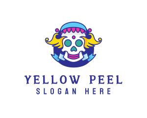 Colorful Skull Costume logo design