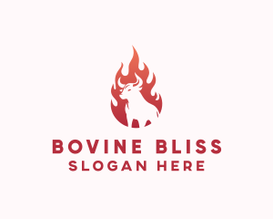 Flaming Bull BBQ logo design