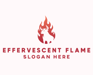 Flaming Bull BBQ logo design