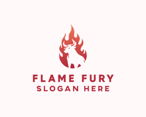 Flaming Bull BBQ logo design