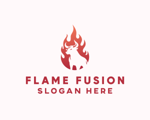 Flaming Bull BBQ logo design