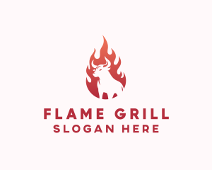 Flaming Bull BBQ logo design