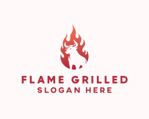 Flaming Bull BBQ logo design