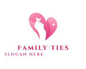 Pink Finger Heart  logo design