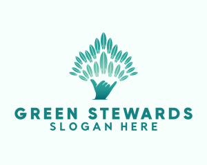 Green Tree Hand logo design