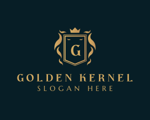 Golden Shield Crest logo design