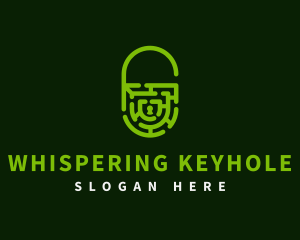 Open Padlock Labyrinth logo design