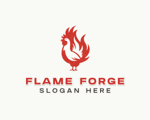 Chicken Flame BBQ Grill logo design