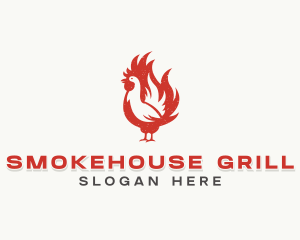 Chicken Flame BBQ Grill logo design