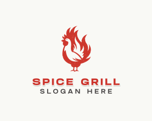 Chicken Flame BBQ Grill logo design