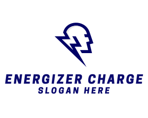 Lightning Electrical Energy Head logo design