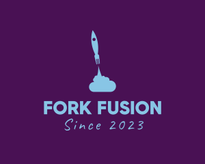 Fork Rocket Missile logo design