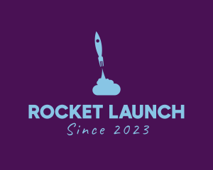 Fork Rocket Missile logo design