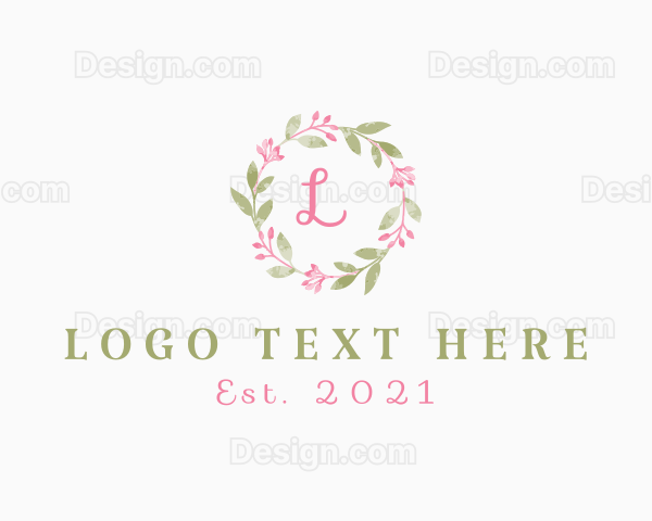 Watercolor Flower Wreath Logo