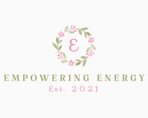 Watercolor Flower Wreath  logo design