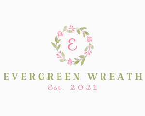 Watercolor Flower Wreath  logo design