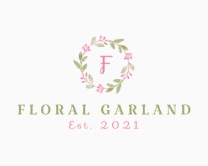 Watercolor Flower Wreath  logo design