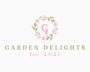 Watercolor Flower Wreath  logo design