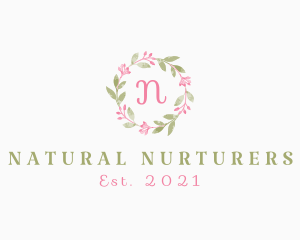 Watercolor Flower Wreath  logo design