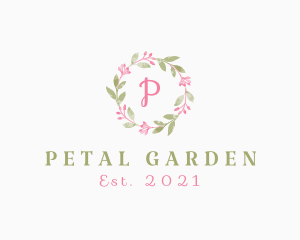 Watercolor Flower Wreath  logo design