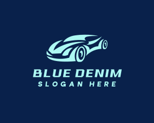 Blue Sports Car logo design