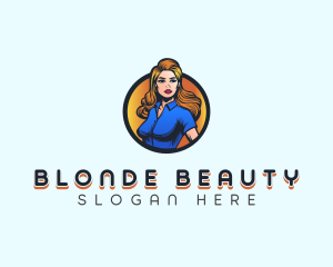 Beauty Blonde Woman logo design