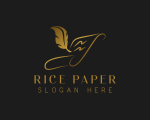 Scroll Quill Paper logo design