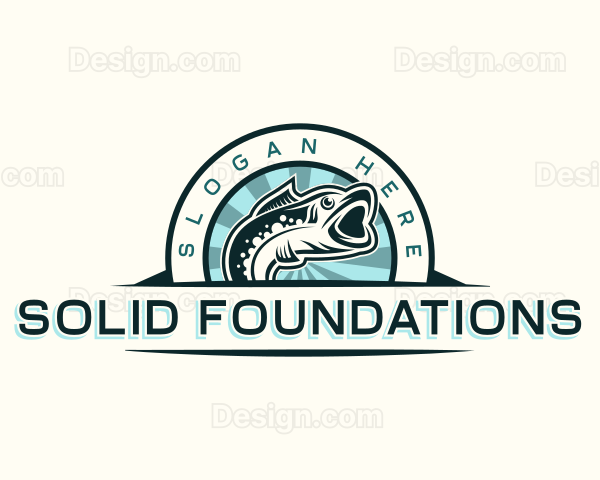 Marine Fish Swim Logo