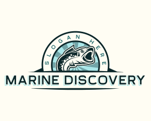 Marine Fish Swim logo design