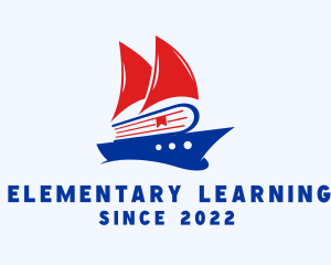 Learning Book Ship logo design