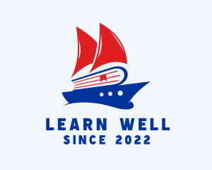 Learning Book Ship logo design