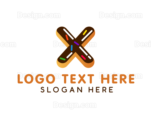 Sweet Donut Letter X Logo