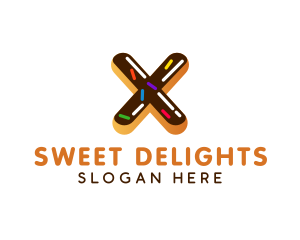 Sweet Donut Letter X logo