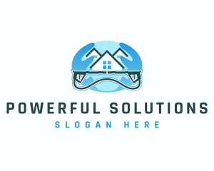 Pressure Washer House Housekeeping logo design