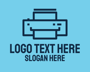 Simple Blue Printer logo